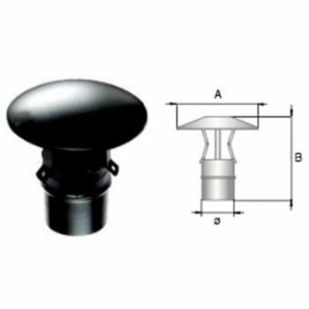 Cappello cinese maschio inox ner o d.100