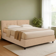 Derby, Letto Matrimoniale Sfoderabile Made in Italy, Beige