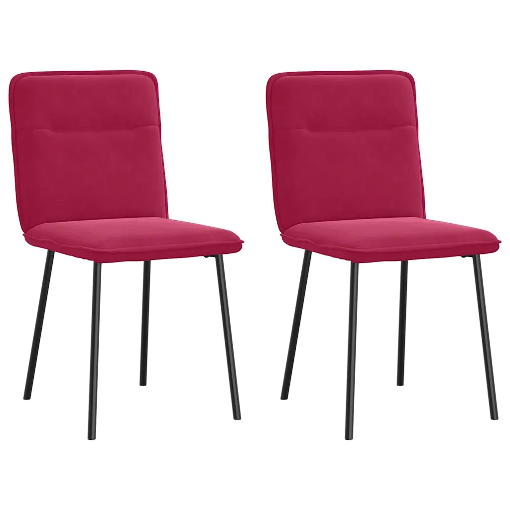 Sedie da Pranzo 2 pz Rosso Vino in Velluto 4101214