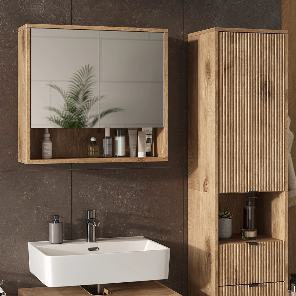 Vicco Set di mobili da bagno Quercia vichinga 3 parti