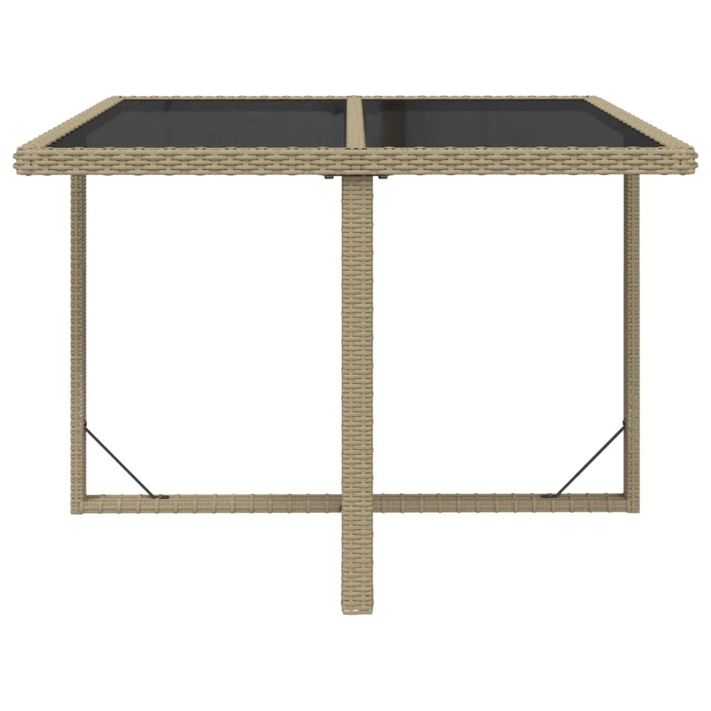 Set da Pranzo per Giardino 9 pz con Cuscini in Polyrattan Beige cod mxl 38594