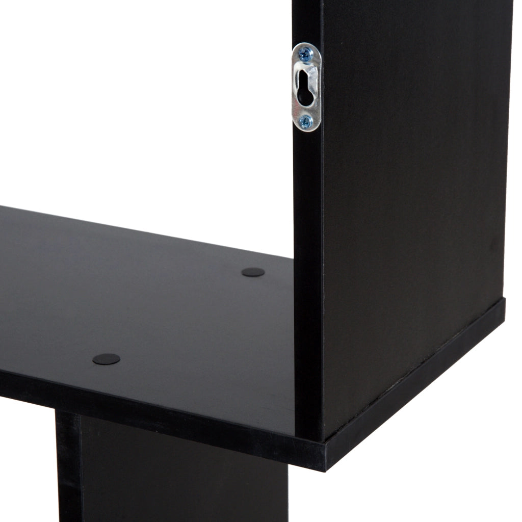 Libreria in Legno Design Moderno con 6 Ripiani ¨C Zephmum ¨C 80x23x192cm Nero