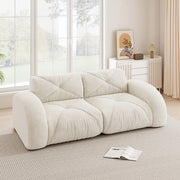 Divano modulare 2 posti senza struttura 204x95x76 cm in chenille beige chiaro