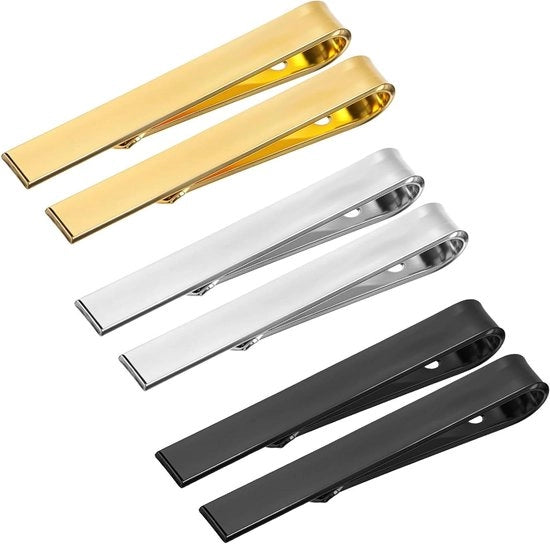 Set di spille in acciaio inossidabile da 6 pezzi - nero - uomo - regalo per il papà - design classico - professionale - giorno del matrimonio - Unico modello