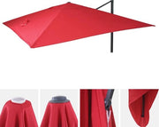 Parasole di sostituzione in stoffa luxurianti per ombrellone - 3x4m (Ø5m) - Resistente al maltempo e alla pioggia - Rosso