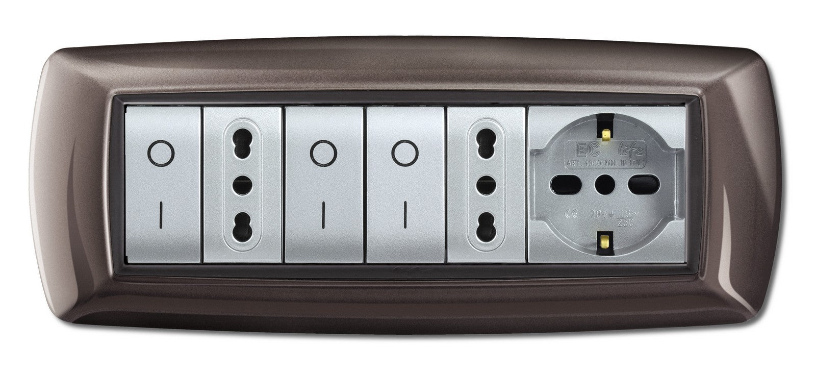 placca life mod. living plastica ,colore in alluminio notte 7 posti cod:ferx.6518