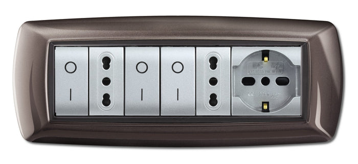 placca life mod. living plastica ,colore in alluminio notte 7 posti cod:ferx.6518