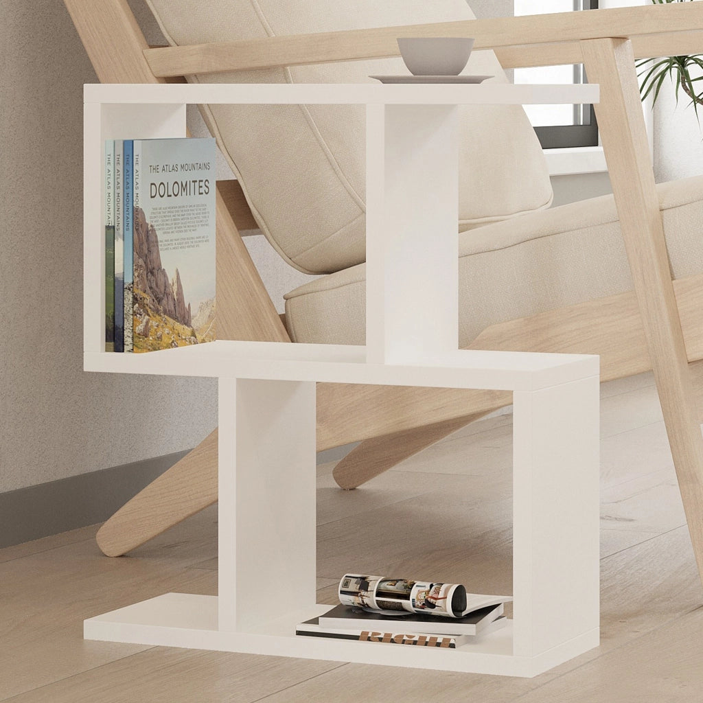 Ceprano, Tavolino da Salotto 2 Vani, 45x17x51h cm Bianco