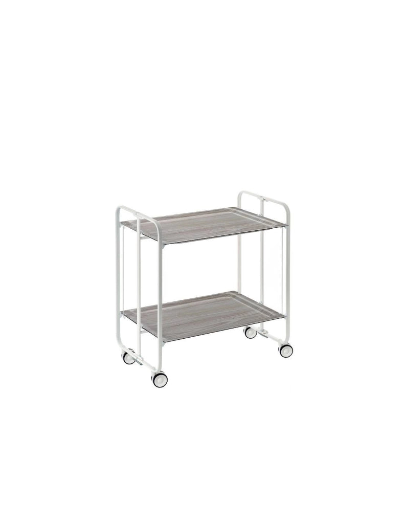 Carrello da cucina pieghevole bianco con ruote BAUHAUS 2 ripiani