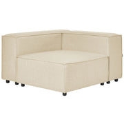 Modulo angolare a 1 posto rivestimento in lino di poliestere beige soggiorno stile moderno