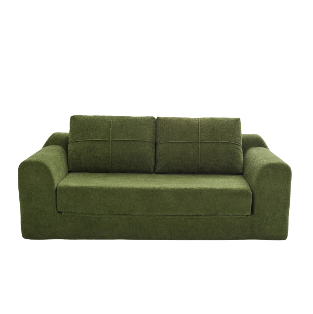 Divano letto da pavimento 2 in 1 in velluto verde