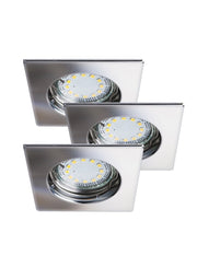 Set 3 faretti da incasso GU10 cromati IP44 Rabalux