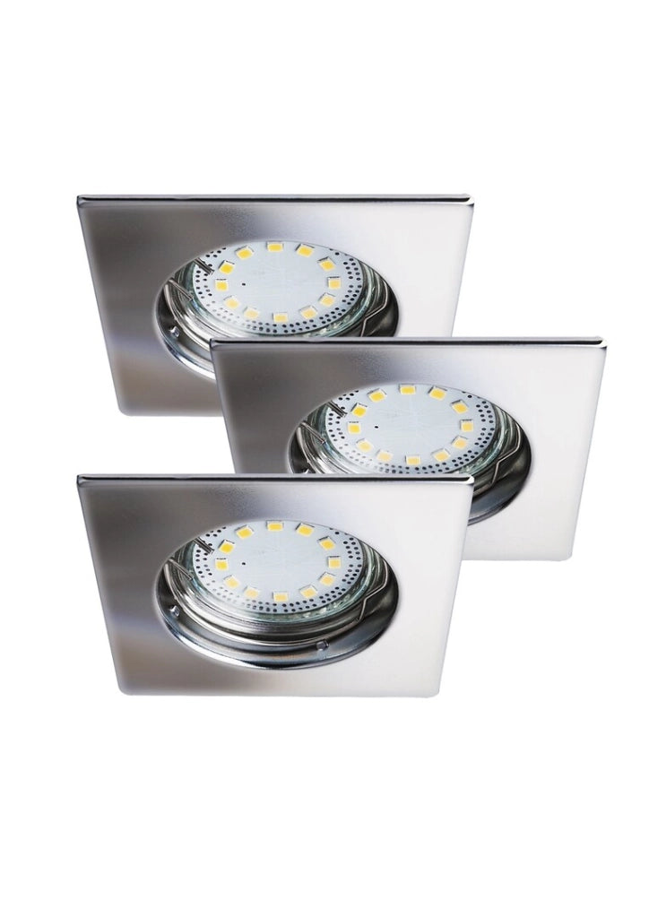 Set 3 faretti da incasso GU10 cromati IP44 Rabalux