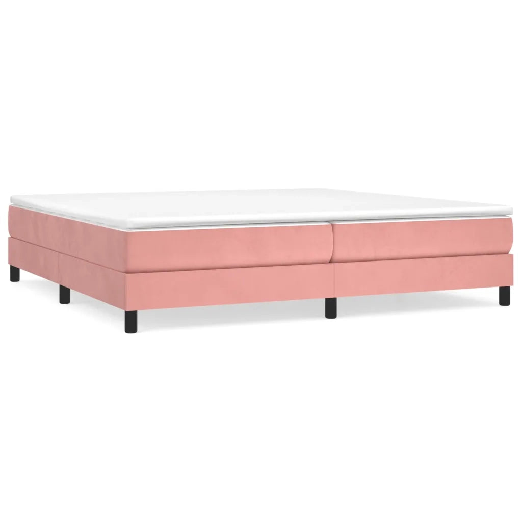 Giroletto a Molle con Materasso Rosa 200x200 cm in Velluto 3144356