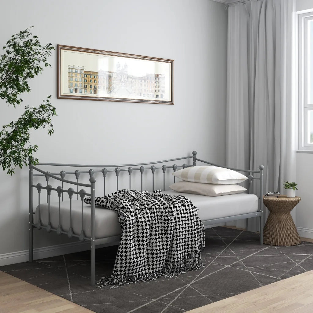 Telaio Divano Letto-Struttura Sofa Letto Grigio in Metallo 90x200 cm 261913