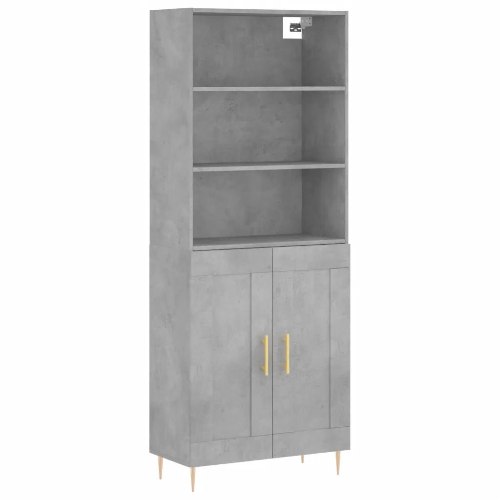Credenza Grigio Cemento 69,5x34x180 cm in Legno Multistrato 3189945