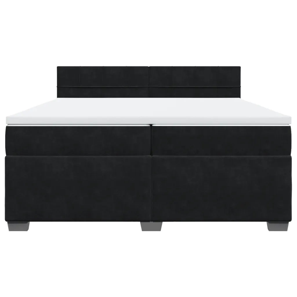 Giroletto a Molle con Materasso Nero 200x200 cm in Velluto 3286404
