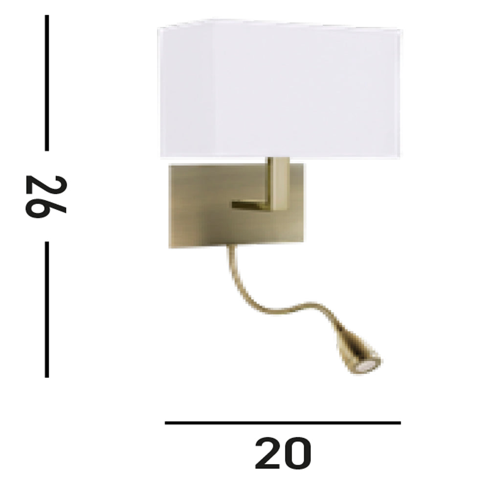 Applique Contemporanea Hotel Acciaio Ottone Tessuto 1 Luce E27