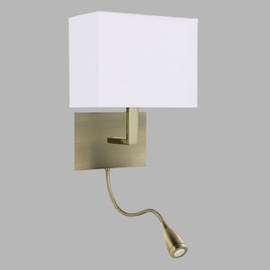 Applique Contemporanea Hotel Acciaio Ottone Tessuto 1 Luce E27