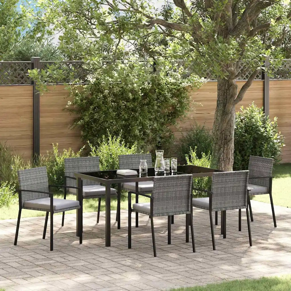 Set da Pranzo per Giardino 7 pcs Grigio 3379244