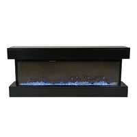 Camino Elettrico da Parete o Incasso Alaro Plus 127x18x52 cm Effetto Fiamma Telecomando in MDF Nero