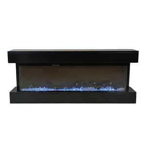 Camino Elettrico da Parete o Incasso Alaro Plus 127x18x52 cm Effetto Fiamma Telecomando in MDF Nero