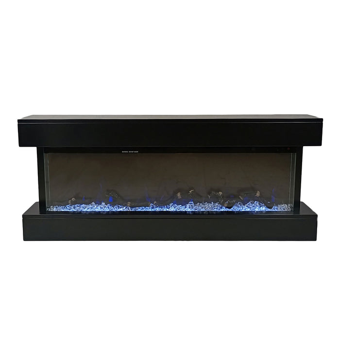 Camino Elettrico da Parete o Incasso Alaro Plus 127x18x52 cm Effetto Fiamma Telecomando in MDF Nero