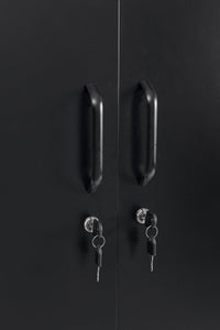 Armadio 2 Ante 50x80x185 cm Cambridge in Acciaio Nero