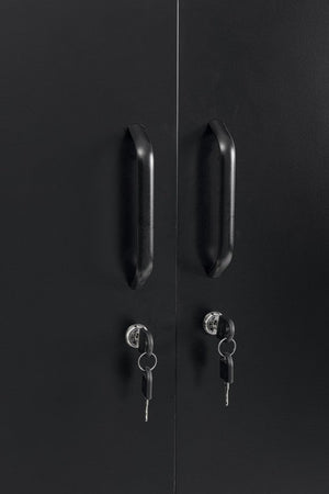 Armadio 2 Ante 50x80x185 cm Cambridge in Acciaio Nero