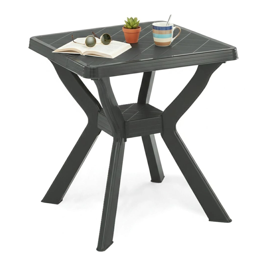 Straven, Tavolo da Esterno 4 Posti Made in Italy, 70x70x72h cm Nero Antracite