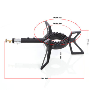 Fornello a gas da esterno 10,5 kW Campeggio Tubo 1,5m Regolatore pressione 28mbar Italia