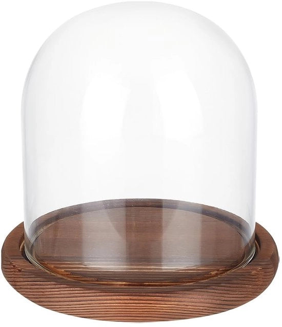 Copertura per Vasi in Vetro Temprato con Base in Legno