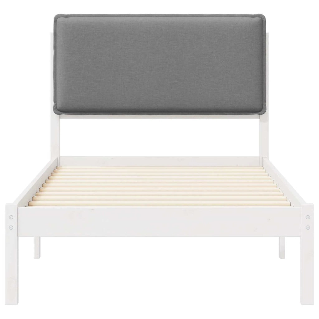 Letto con Testiera Rivestita Grigio chiaro 80 x 200 cm 877873