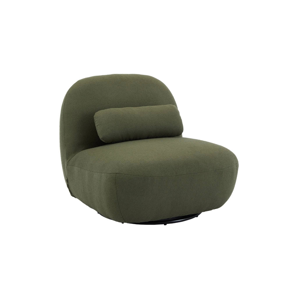 Poltrona girevole 360° bouclé, kaki