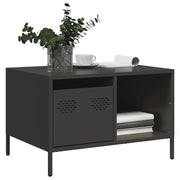 Tavolino-Tavolino da soggiorno-Tavolo Nero 68,5x50x43,5 cm in Acciaio Laminato a Freddo