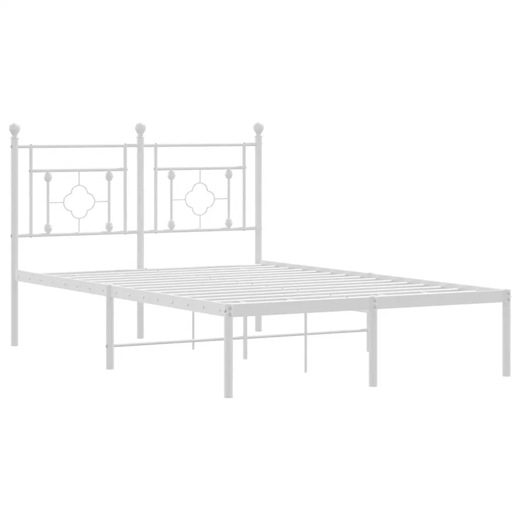 Giroletto con Testiera-Struttura Letto con testiera Metallo Bianco 120x190 cm 915305
