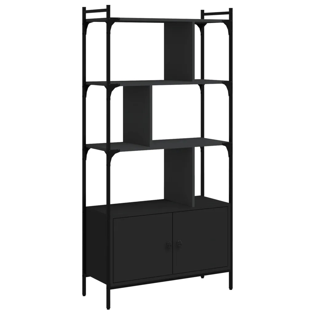 Libreria con Ante Nera 76,5x30x154,5 cm Legno Multistrato 833348
