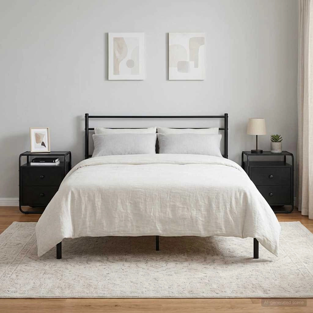 Armadio da Notte 2 pz Rovere Nero Legno ingegnerizzato 8007624