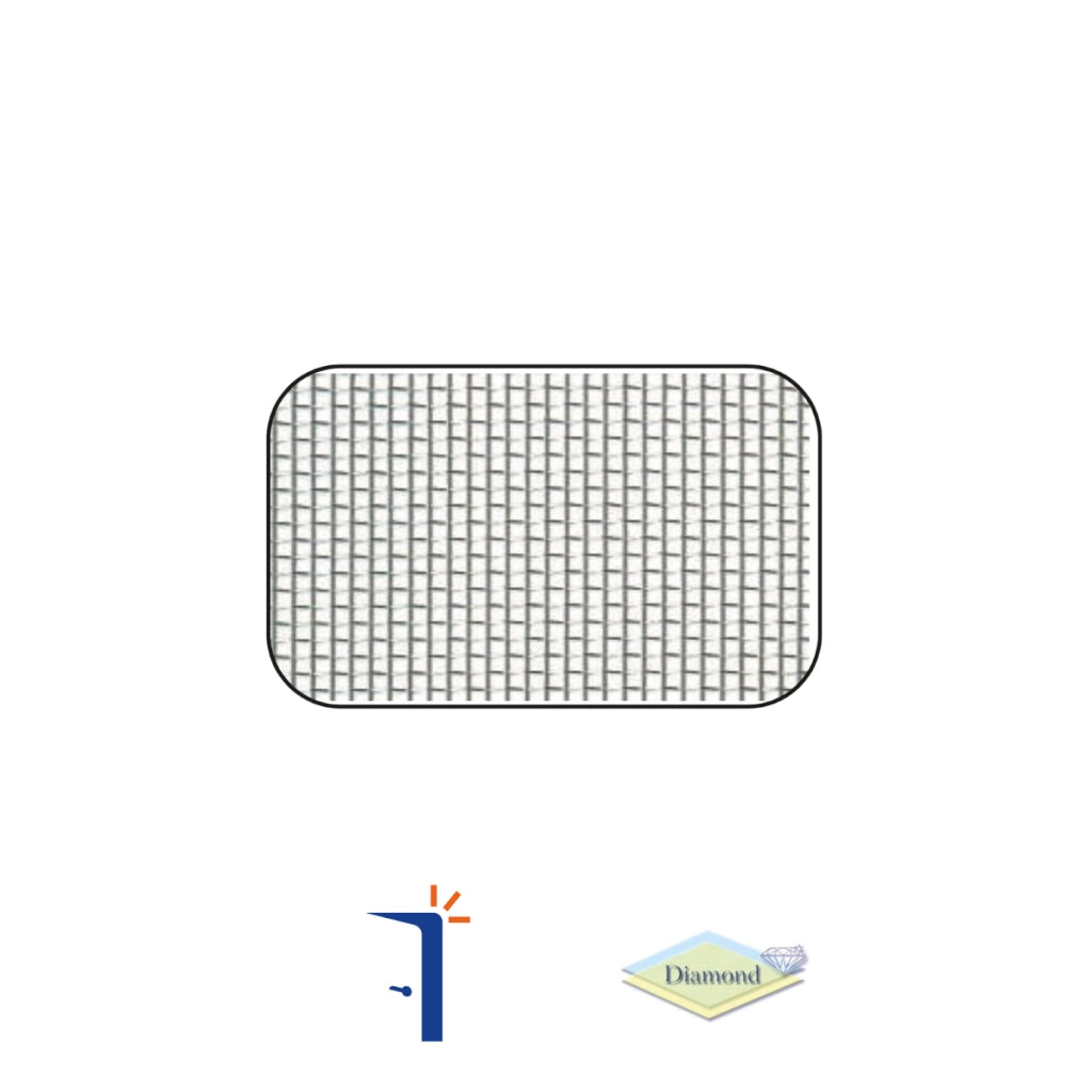 Rete in alluminio per zanzariera, maglia 18-16, argento, h100 cm x l30,5 m Diamond