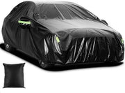 Hoes auto universale per polvere, neve, vento e sole - Dimensioni universali (4,4x1,8x1,6m/Hatchback/210T Nero)
