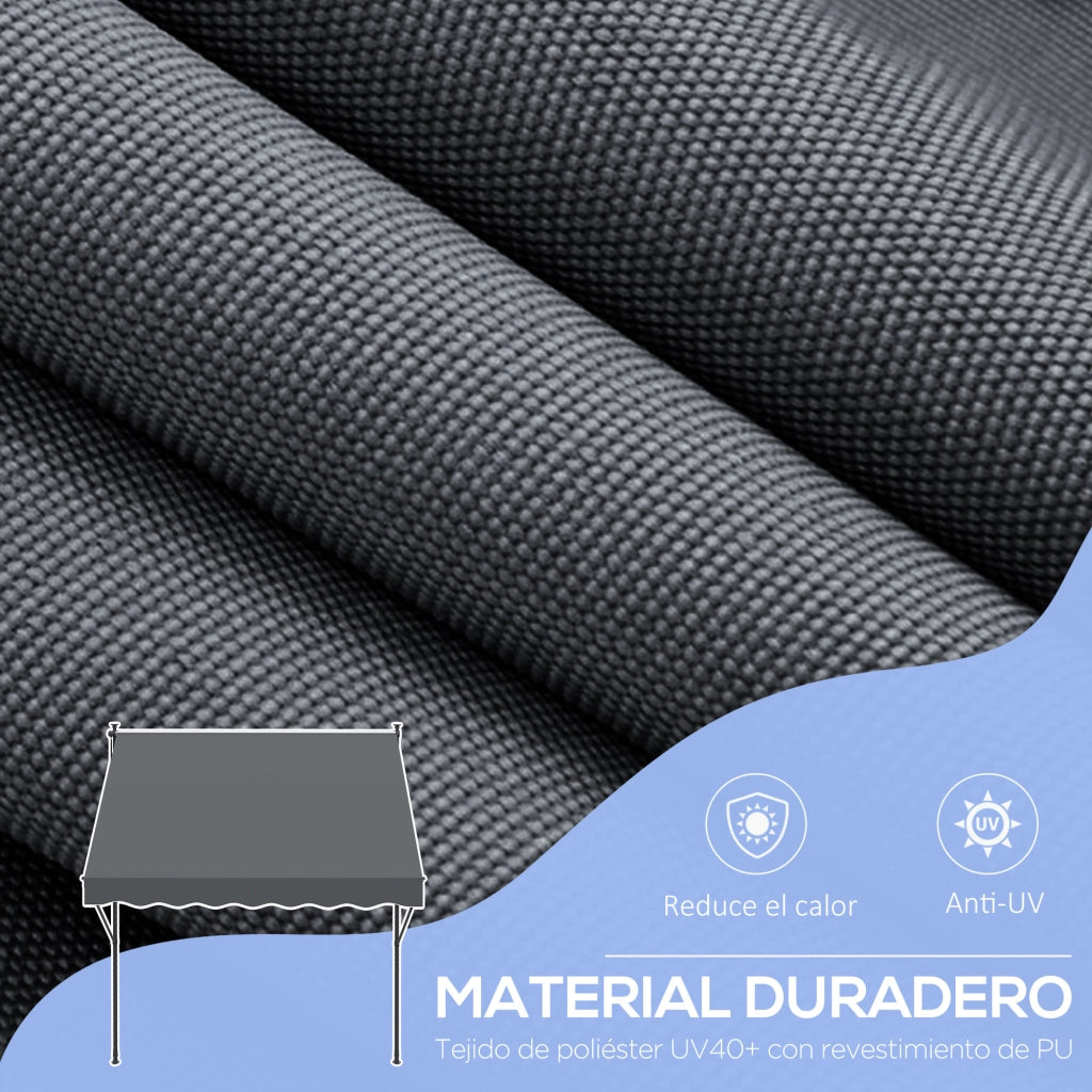Toldo Retrattile Manuale ¨C zephmum ¨C Grigio 200x175x210-310 cm