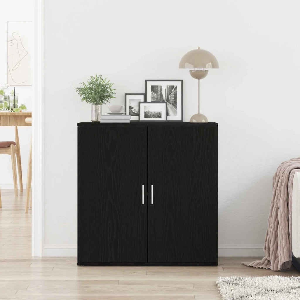 Credenza Rovere Nero 79 x 38 x 80 cm Legno ingegnerizzato 862269