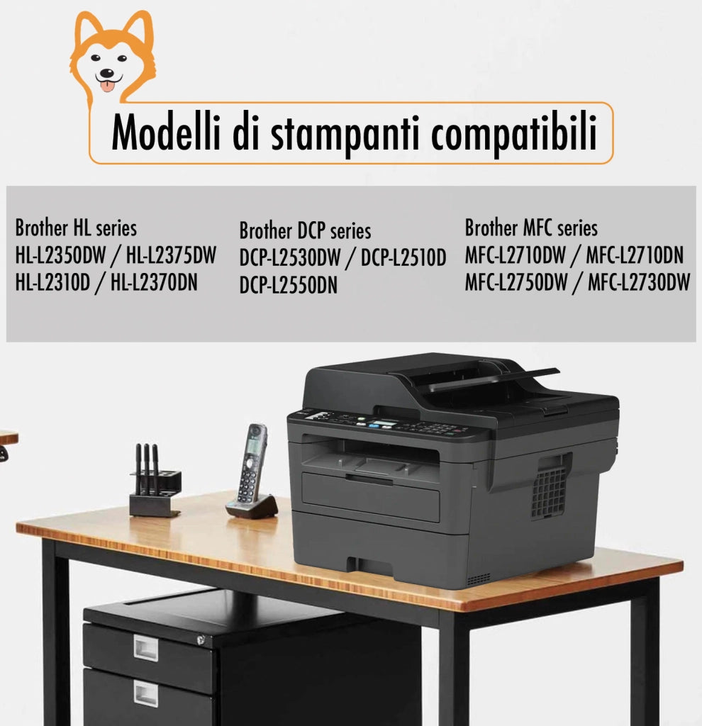 Akitaink Kit 3 Toner TN2420 Compatibili Brother 3000 Stampe
