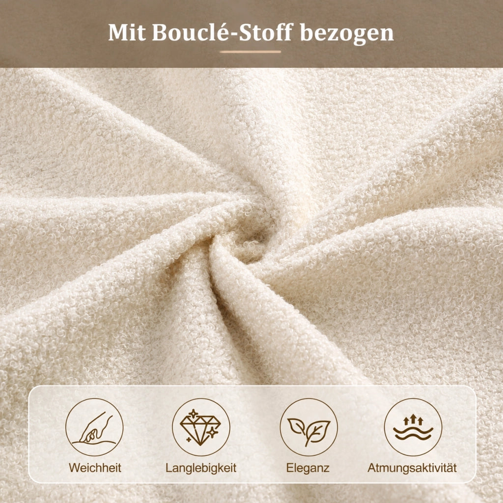 letto imbottito bouclé beige 140 x 200 cm