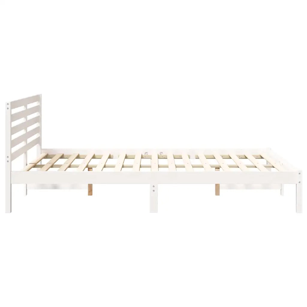 Struttura del letto Bianco 140 x 210 cm Pino massello