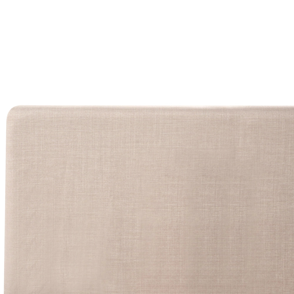 Letto matrimoniale in tessuto beige 120 x 200 cm con rete stile contemporaneo
