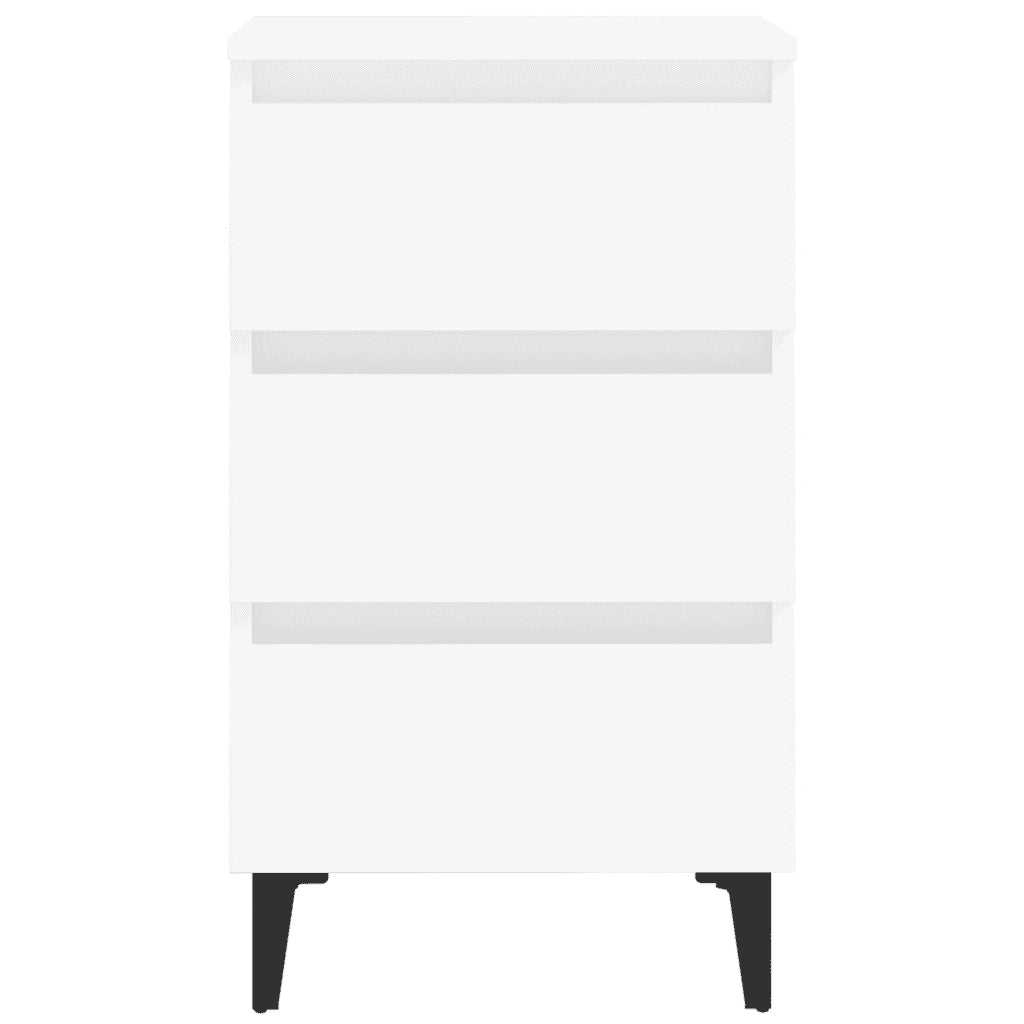 Comodino con Gambe in Metallo Bianco 40x35x69 cm cod mxl 31142