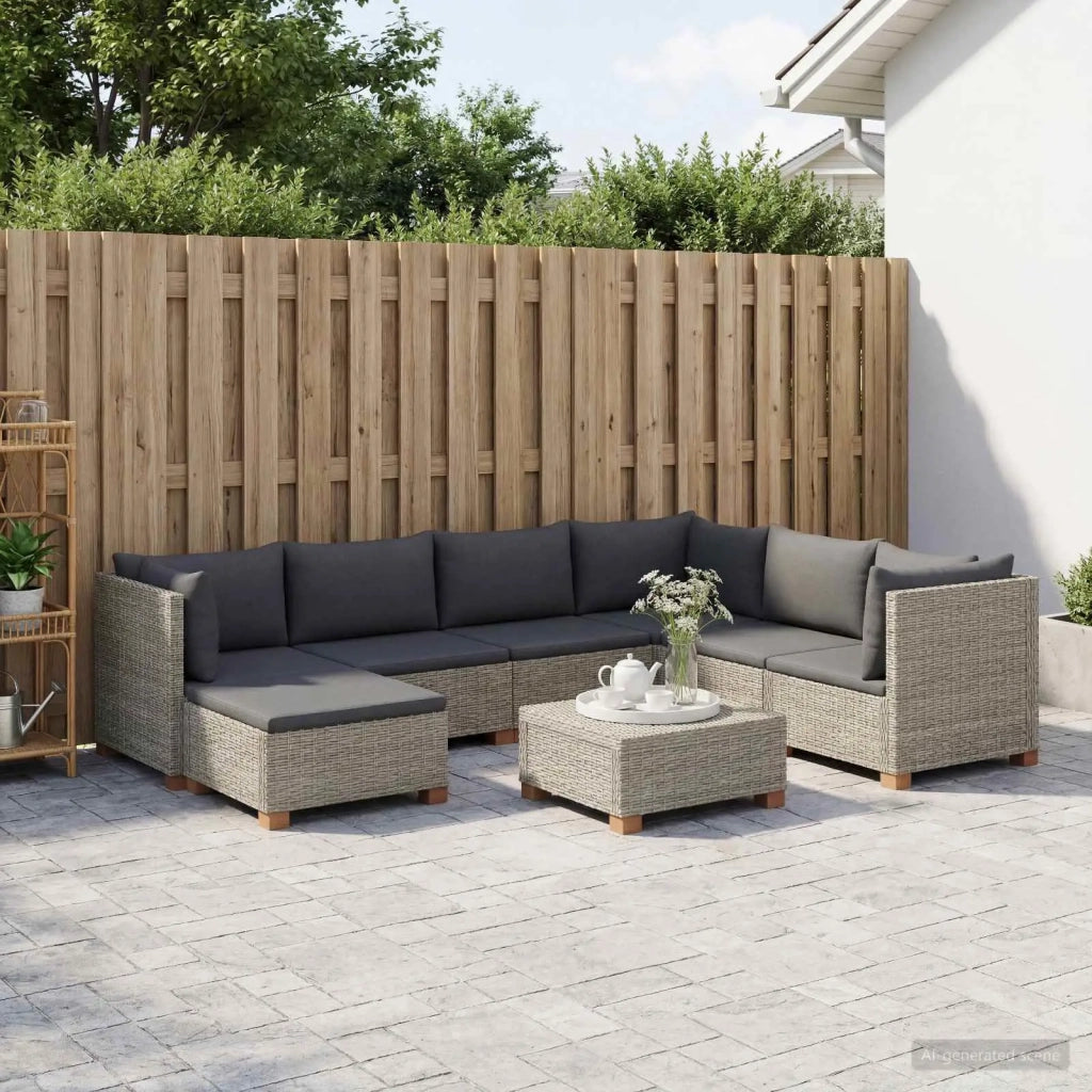8 pz Set Lounge in Rattan con Cuscini GENDT Rattan naturale 3429863