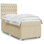 Giroletto a Molle con Materasso Crema 90x200 cm inTessuto