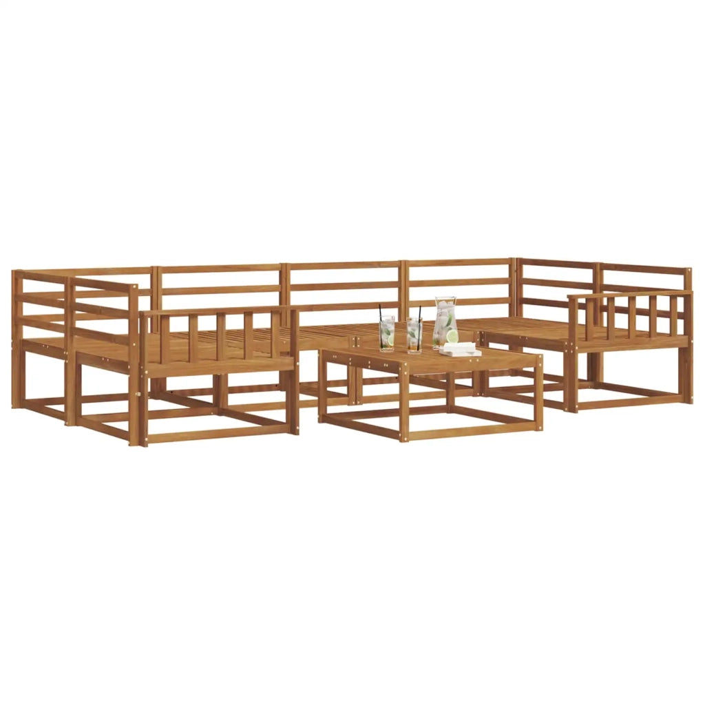 Set di divani da esterno 7 pcs Naturale
